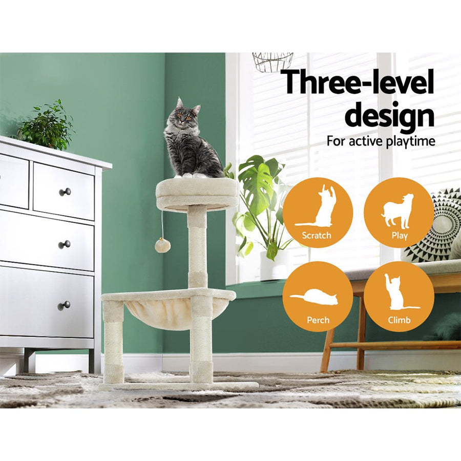 I Pet Cat Tree 69cm Scratching Post Tower Scratcher Wood - KAZIPAWS