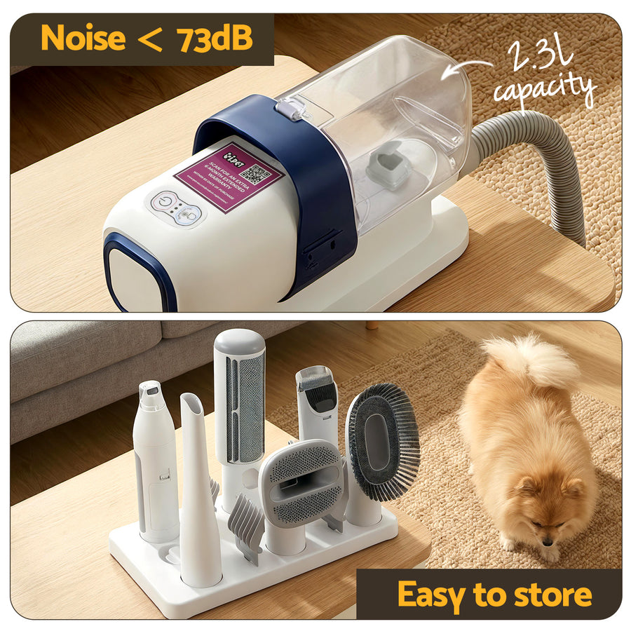 i.Pet Pet Grooming Kit Vacuum Dog Cat Hair Dryer Remover Clipper Brushes Cleaning - KAZIPAWS