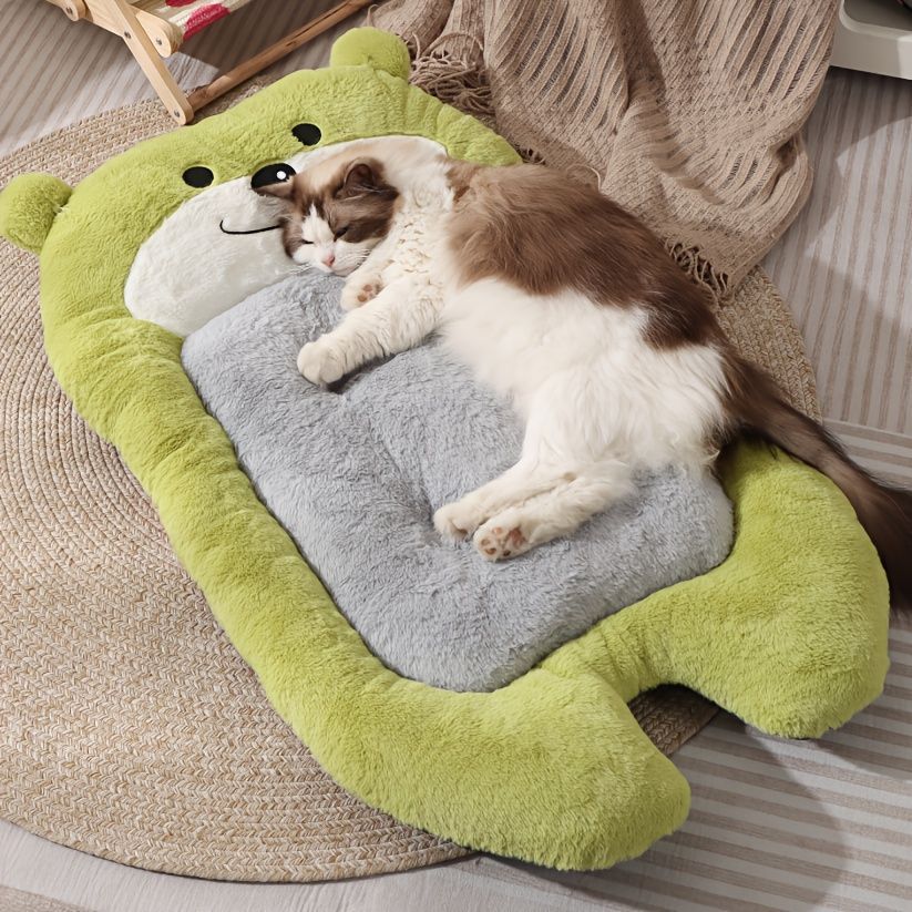 Bear-Shaped Plush Dog Bed - KAZIPAWS