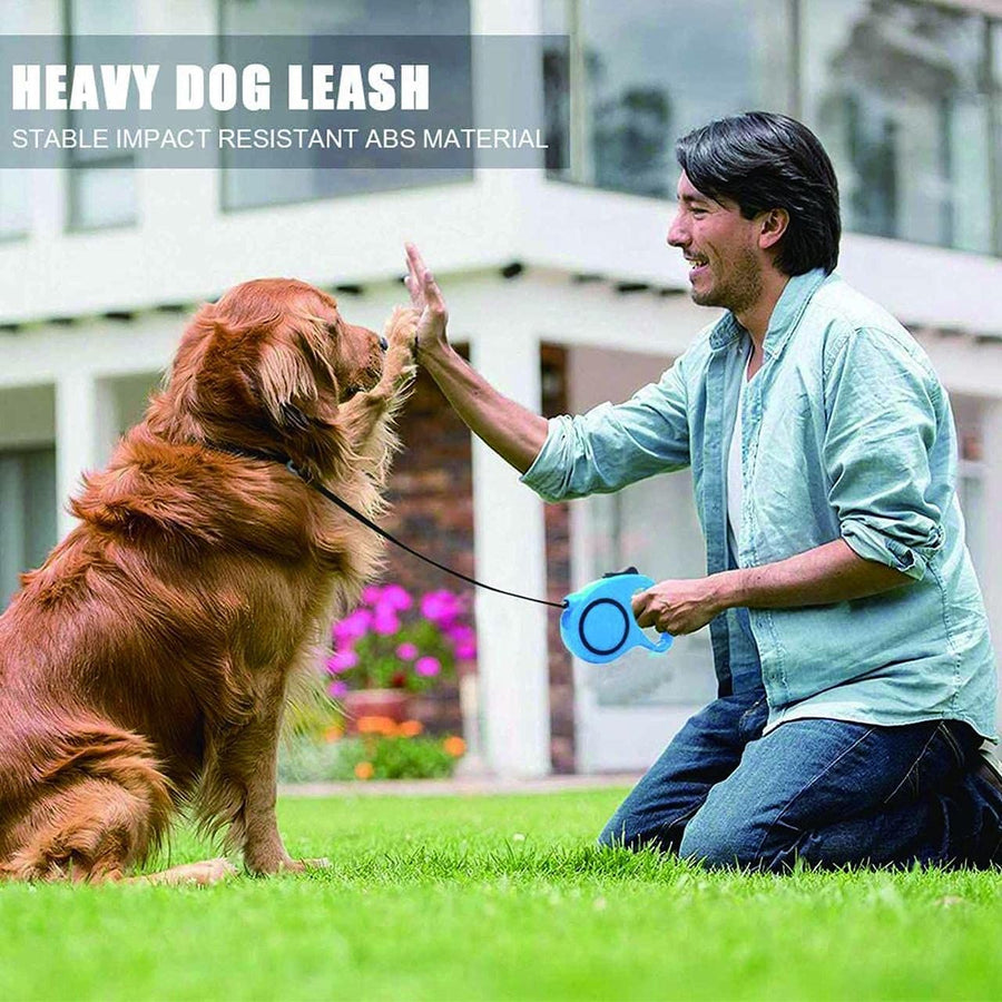 Pet Leash for Pet,12 FT Pet Walking Leash with Anti-Slip Handle,Strong Nylon Tape,Tangle-Free,One-Handed One Button Lock & Release - KAZIPAWS