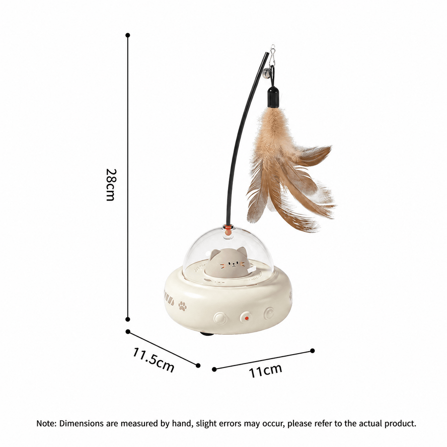 Smart Interactive Cat Teaser Toy – Rechargeable LED Light & Feather Wand (White) - KAZIPAWS