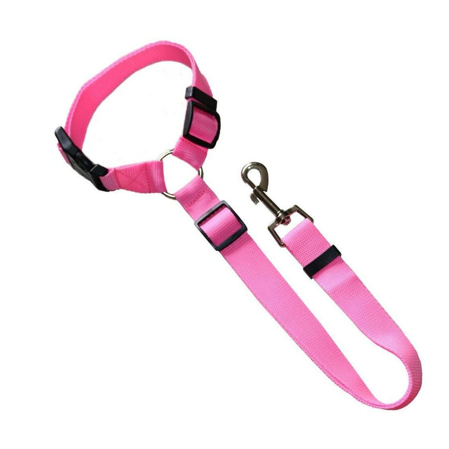 Adjustable Dog Car Seat Belt – Elastic Safety Lead with Secure Clip – Rose Red - KAZIPAWS