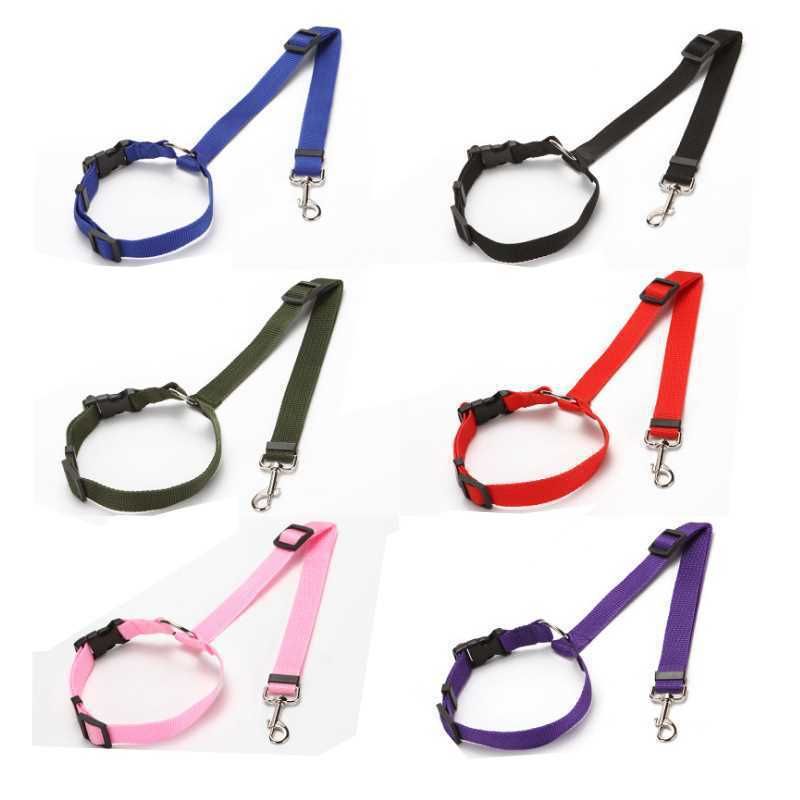 Adjustable Dog Car Seat Belt – Elastic Safety Lead with Secure Clip – Deep Pink - KAZIPAWS