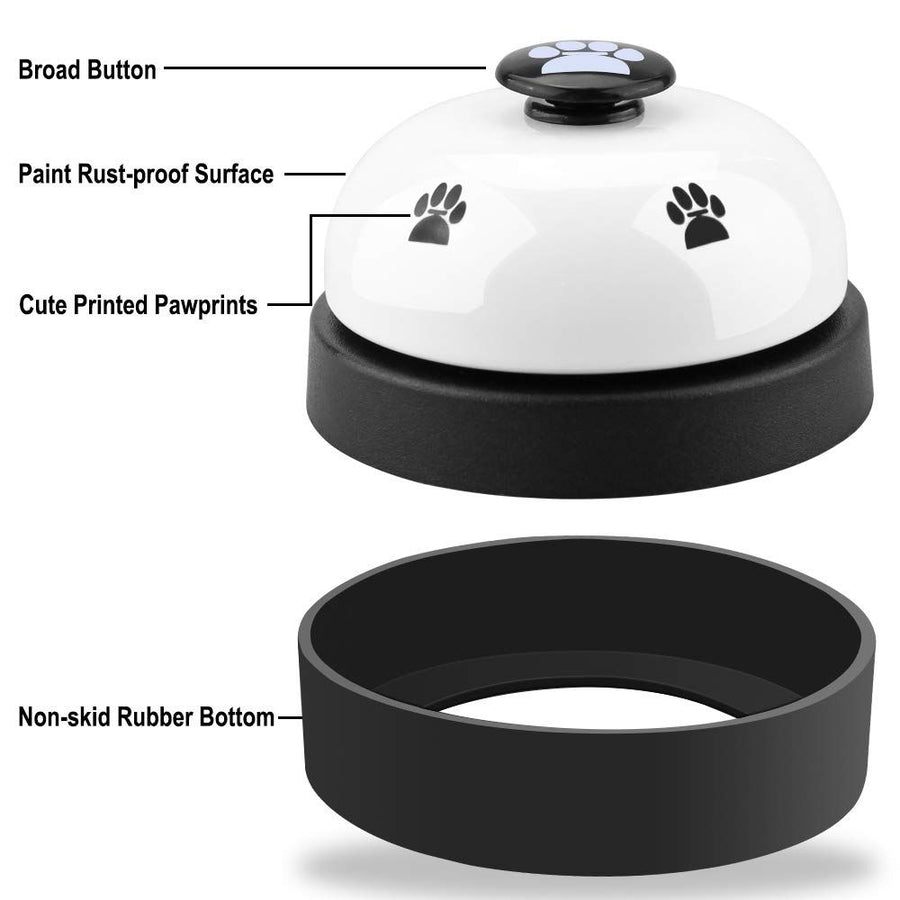 Dog Training Bell, Dog Puppy Pet Potty Training Bells, Dog Cat Door Bell Tell Bell with Non-Skid Rubber Base - KAZIPAWS