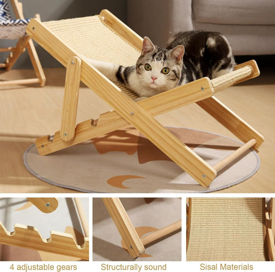 Adjustable Elevated Cat Chair Bed Relaxation Bed - KAZIPAWS