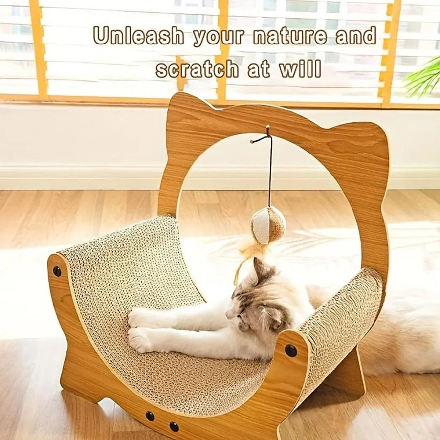 2-in-1 Cat Nest Scratching Board Claw Sharpening Bed - KAZIPAWS