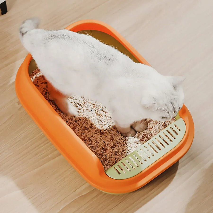 12L Semi Enclosed Large Cat Litter Box with Delivery Shovel - KAZIPAWS