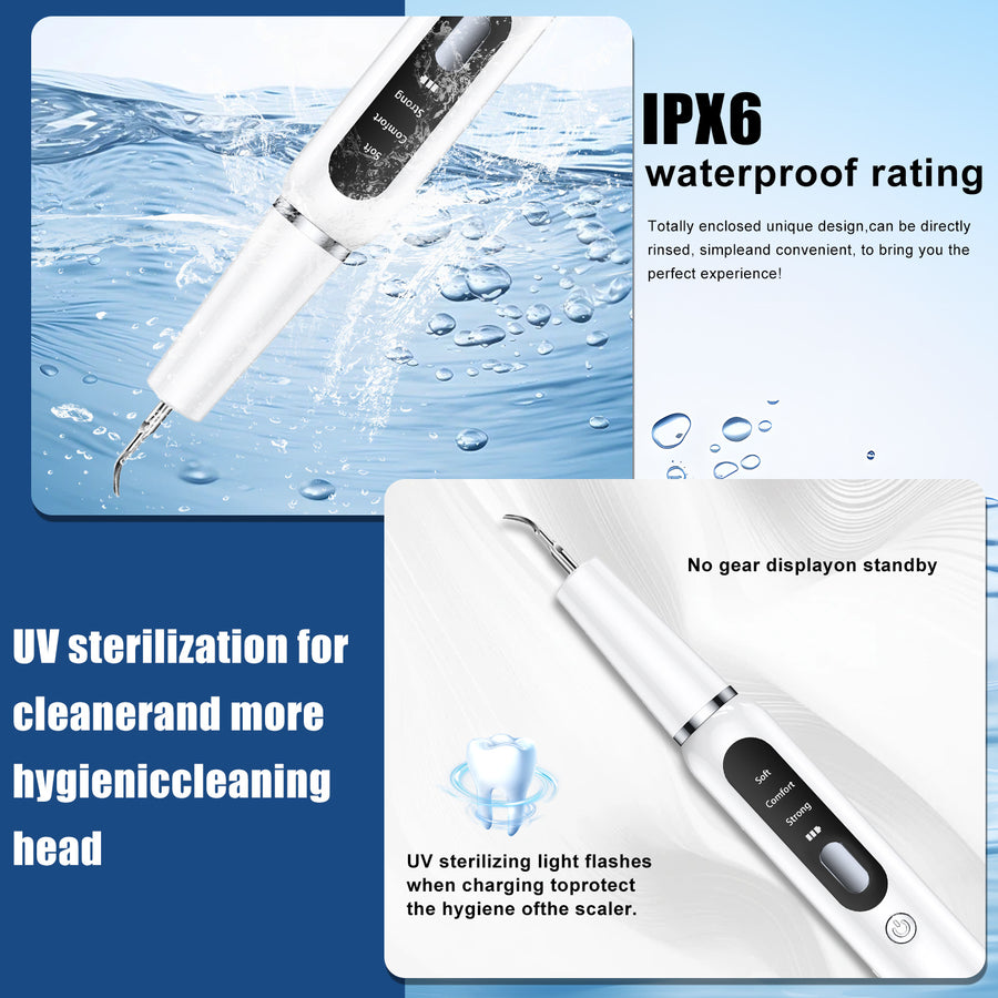 White Professional Pet Dental Cleaning Kit Ultrasonic - KAZIPAWS