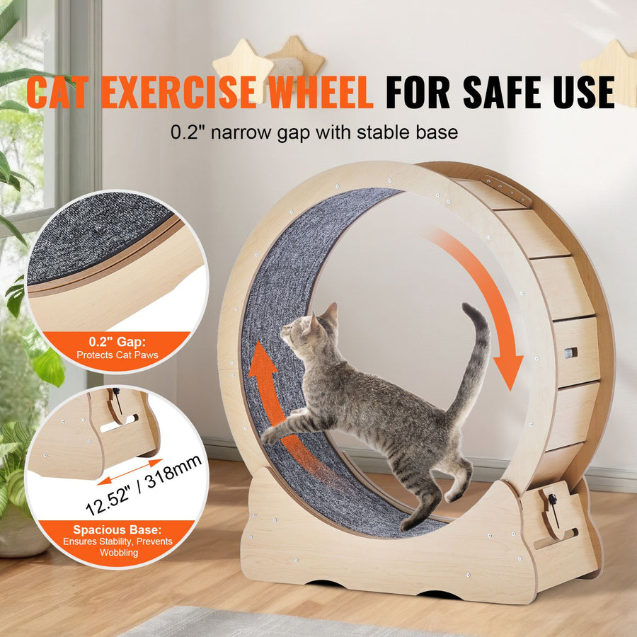 Cat Exercise Wheel Large Treadmill Wheel for Indoor Cats - KAZIPAWS