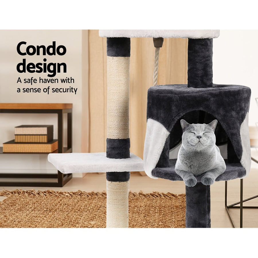 I Pet Cat Tree 112cm Tower Scratching Post Scratcher Wood - KAZIPAWS