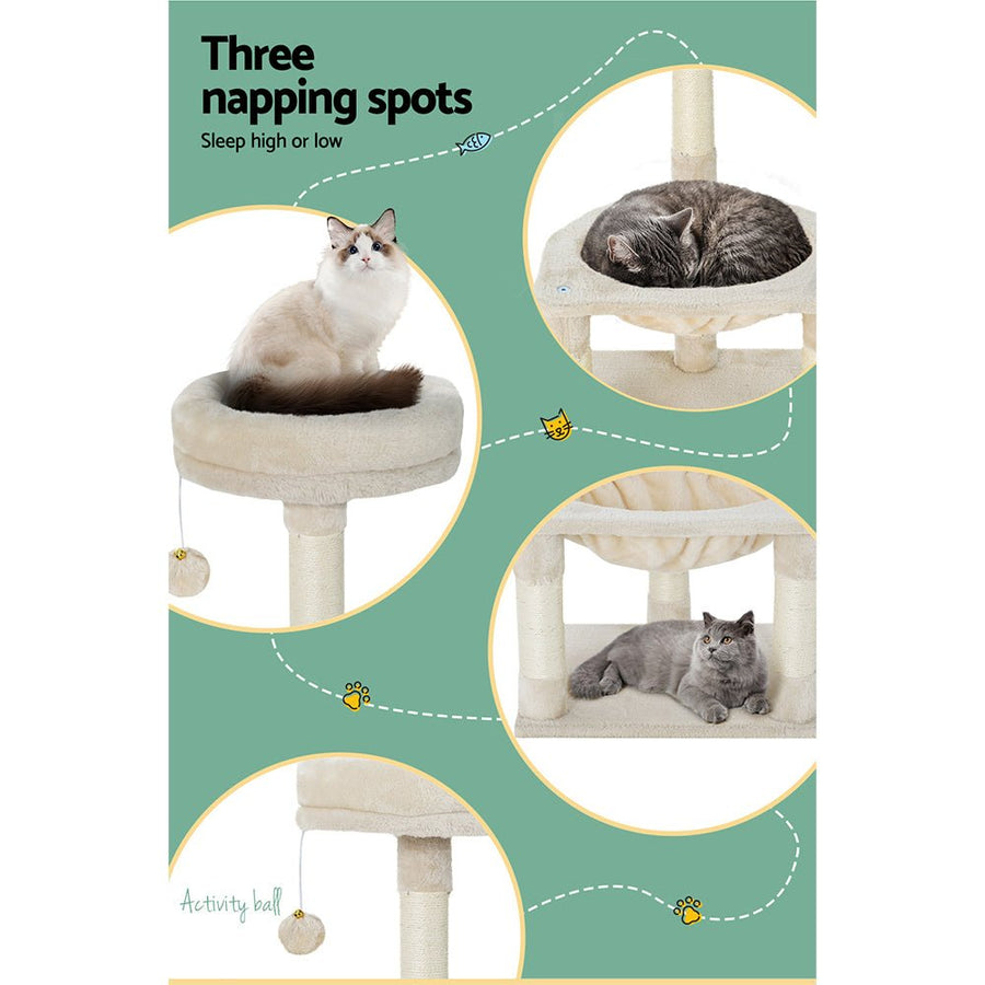 I Pet Cat Tree 69cm Scratching Post Tower Scratcher Wood - KAZIPAWS