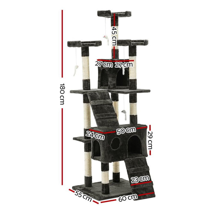 I Pet Cat Tree 180cm Tower Scratching Post Scratcher Wood - KAZIPAWS