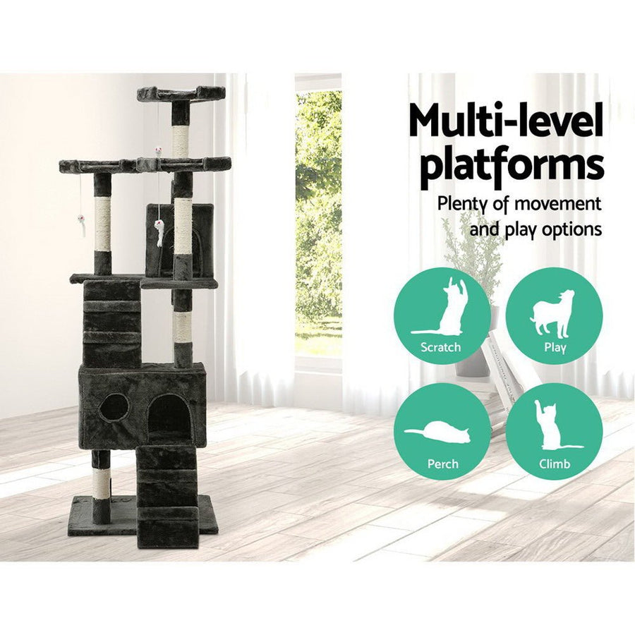 I Pet Cat Tree 180cm Tower Scratching Post Scratcher Wood - KAZIPAWS