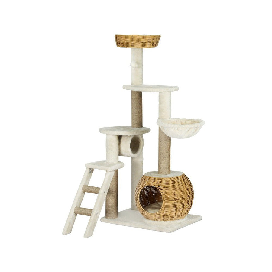 I Pet Cat Tree 138cm Tower Scratching Post Scratcher Wood - KAZIPAWS