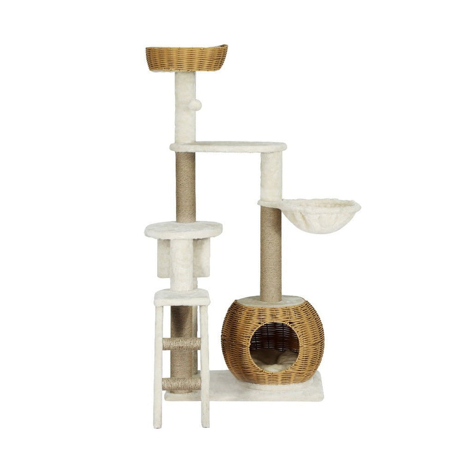 I Pet Cat Tree 138cm Tower Scratching Post Scratcher Wood - KAZIPAWS
