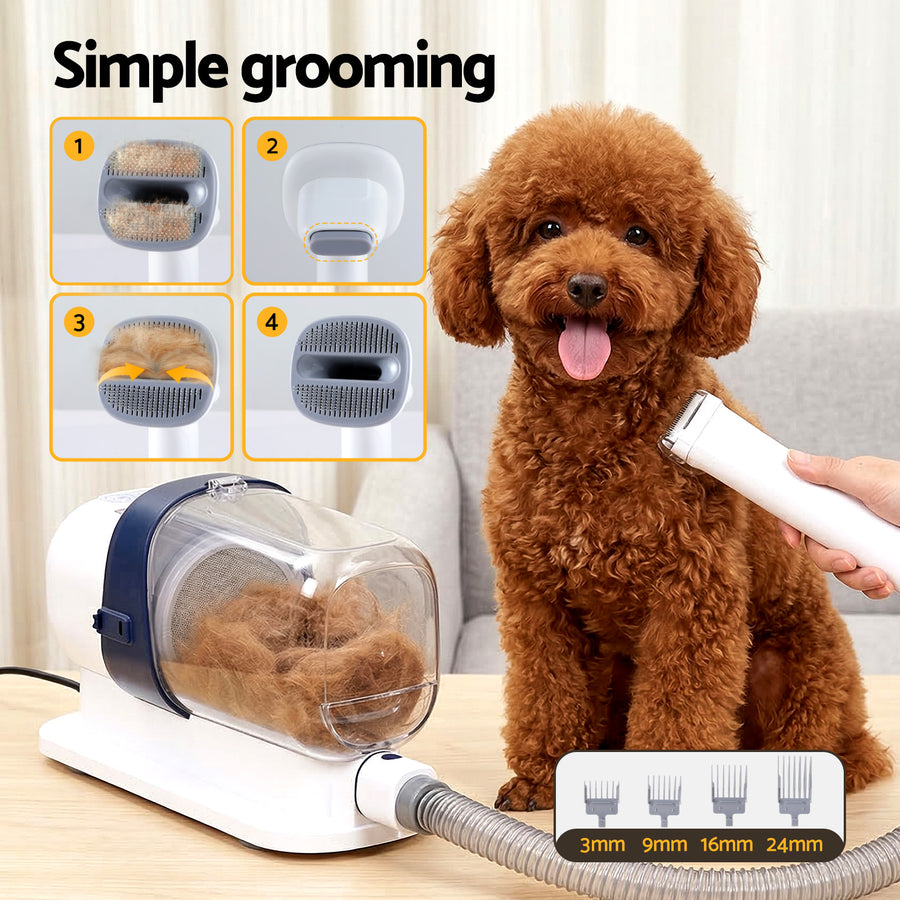 i.Pet Pet Grooming Kit Vacuum Dog Cat Hair Dryer Remover Clipper Brushes Cleaning - KAZIPAWS