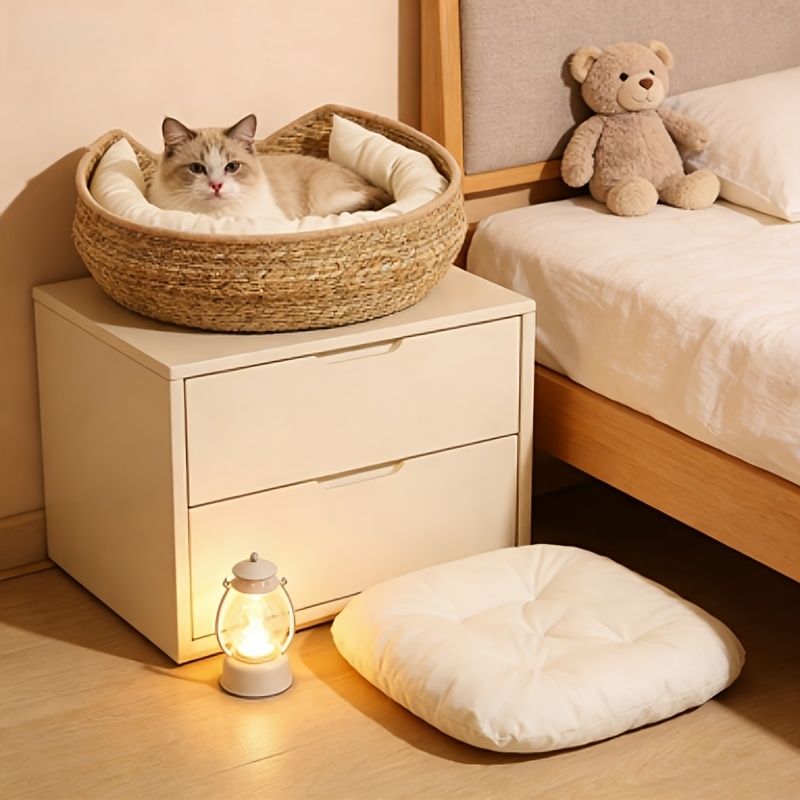 Round Woven Cat Bed Australia Woven Bed Furniture - KAZIPAWS