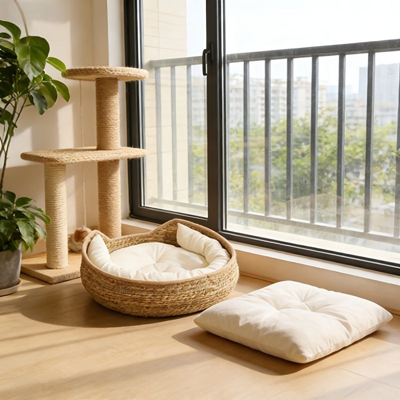 Round Woven Cat Bed Australia Woven Bed Furniture - KAZIPAWS