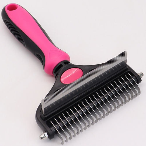 Pet Hair Remover Brush Double-Sided Pet Brush - Dog & Cat Grooming Tool