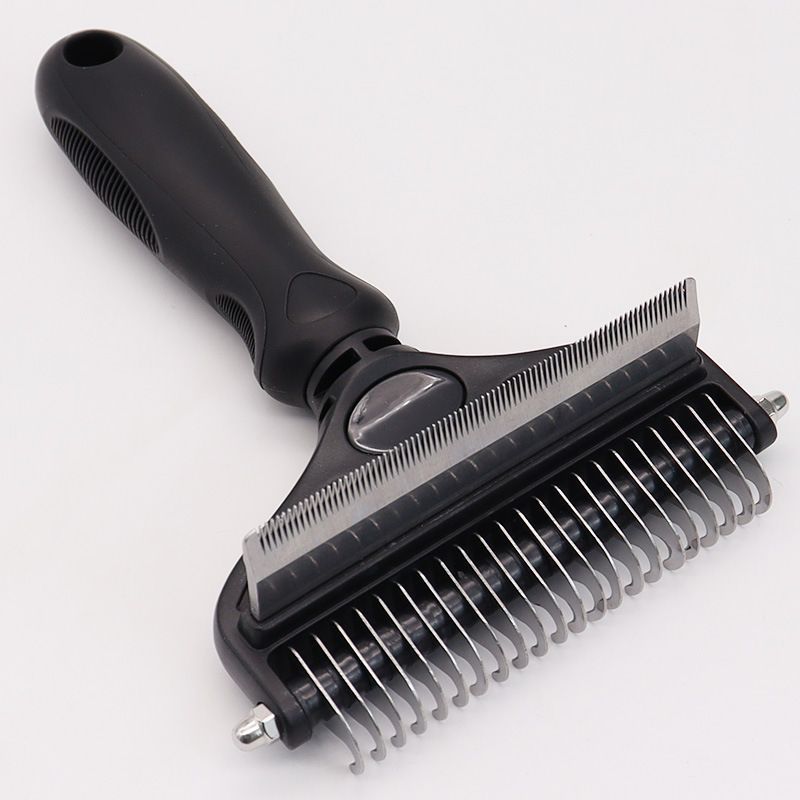 Pet Hair Remover Brush Double-Sided Pet Brush Pet Grooming Tool Dog Brush Cat - Pink - Size Small size -fine teeth 67 - KAZIPAWS