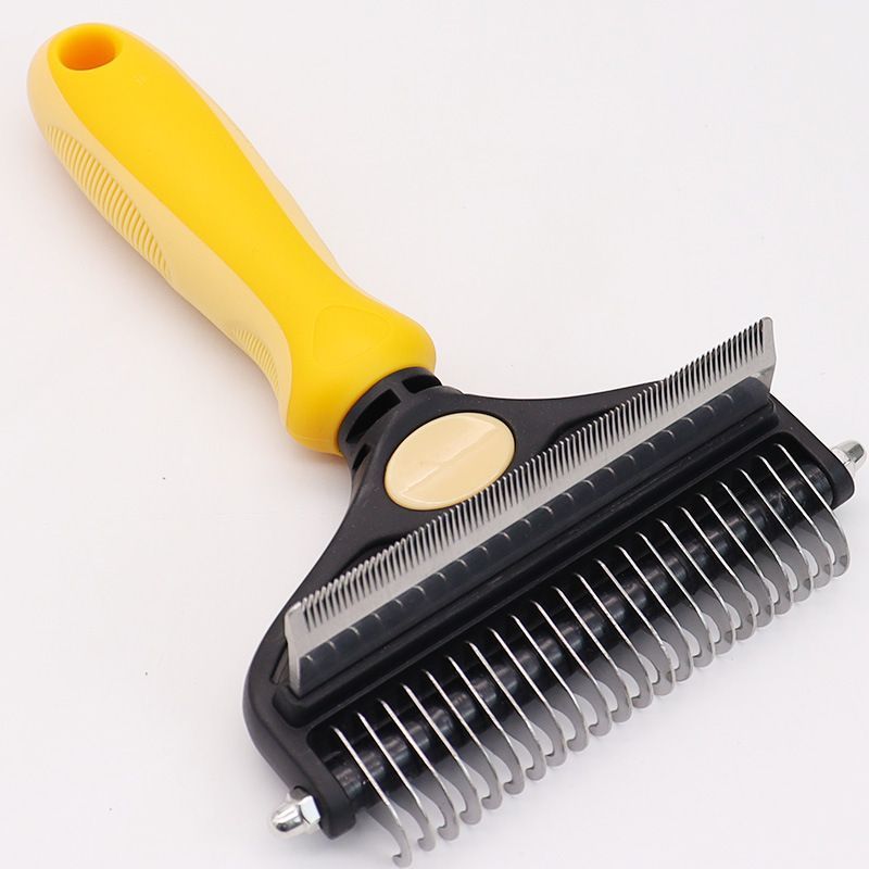 Pet Hair Remover Brush Double-Sided Pet Brush Pet Grooming Tool Dog Brush Cat - Pink - Size Small size -fine teeth 67 - KAZIPAWS
