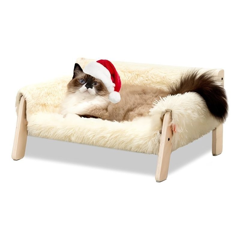 Faux Fur Cat Sofa Bed - Checkered - KAZIPAWS