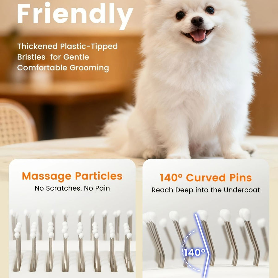 Pet Dematting Comb Cat and Dog Grooming Brush Hair Remover - KAZIPAWS