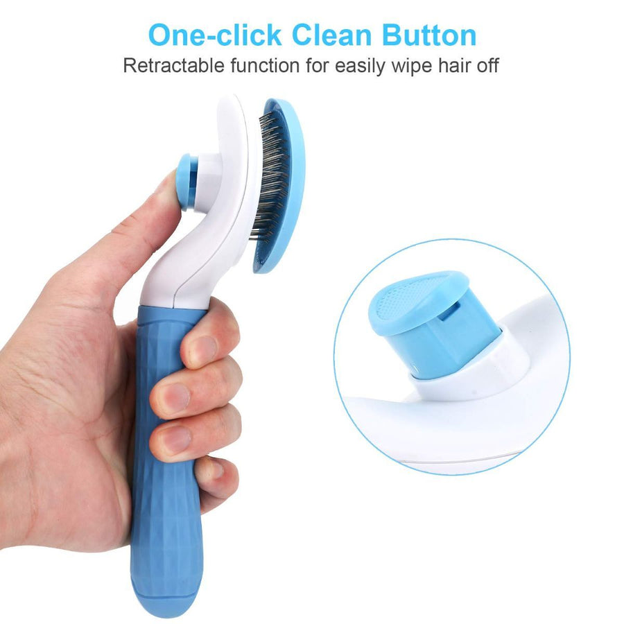 Self Cleaning Pet Brush Grooming Brush Remove Loose - KAZIPAWS