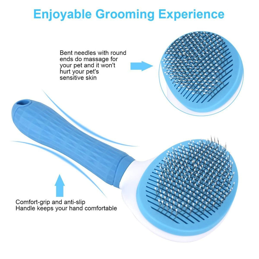 Self Cleaning Pet Brush Grooming Brush Remove Loose - KAZIPAWS
