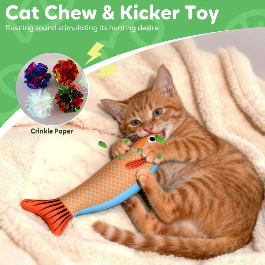 3 Cat Toys Australia Fish Shaped Toys Catnip Toys - KAZIPAWS
