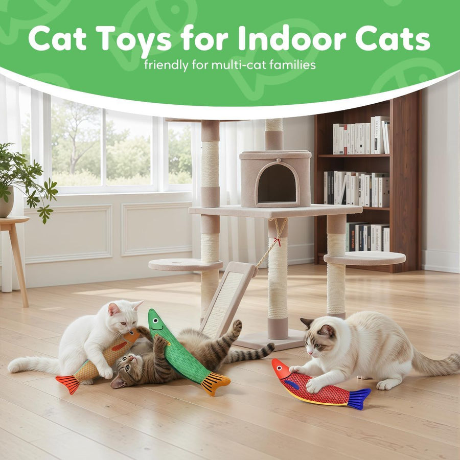 3 Cat Toys Australia Fish Shaped Toys Catnip Toys - KAZIPAWS