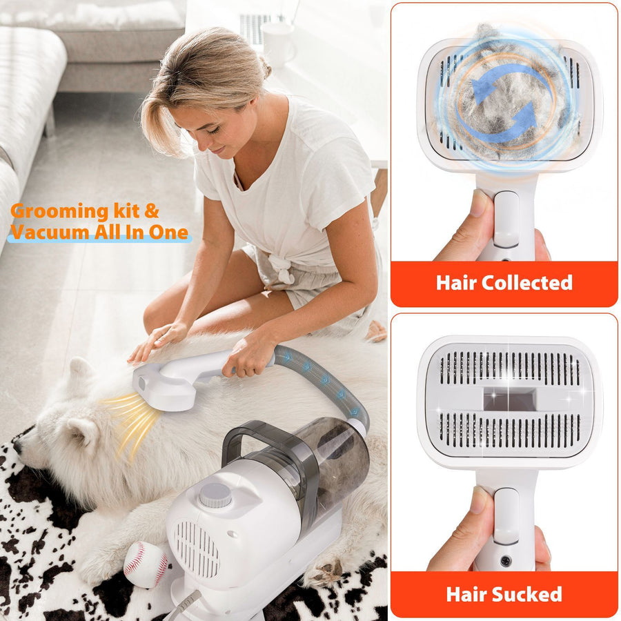 All in One Pet Grooming Vacuum Kit with Electric Clipper - KAZIPAWS