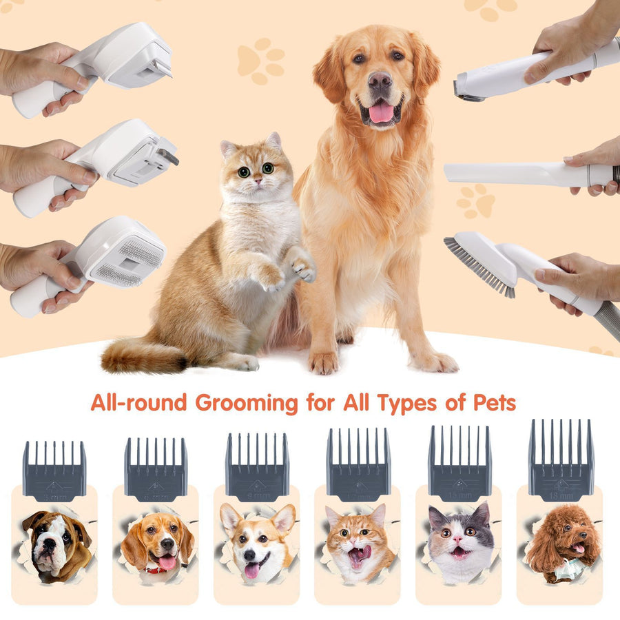 All in One Pet Grooming Vacuum Kit with Electric Clipper - KAZIPAWS