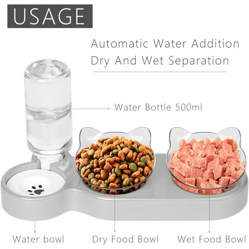 Cat Bowl 15 Tilting Water Bowl Automatic Bowl - KAZIPAWS