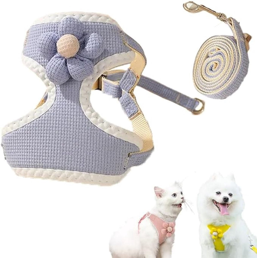 Dog Harness - Dog Harness - Dog Harness for Small Dogs - Anti-Pull Harness - Y-Shaped Harness - Pet Harness - Cat Escape Harness - Adjustable Harness for Small and Medium Dogs (Blue, Size M) - KAZIPAWS