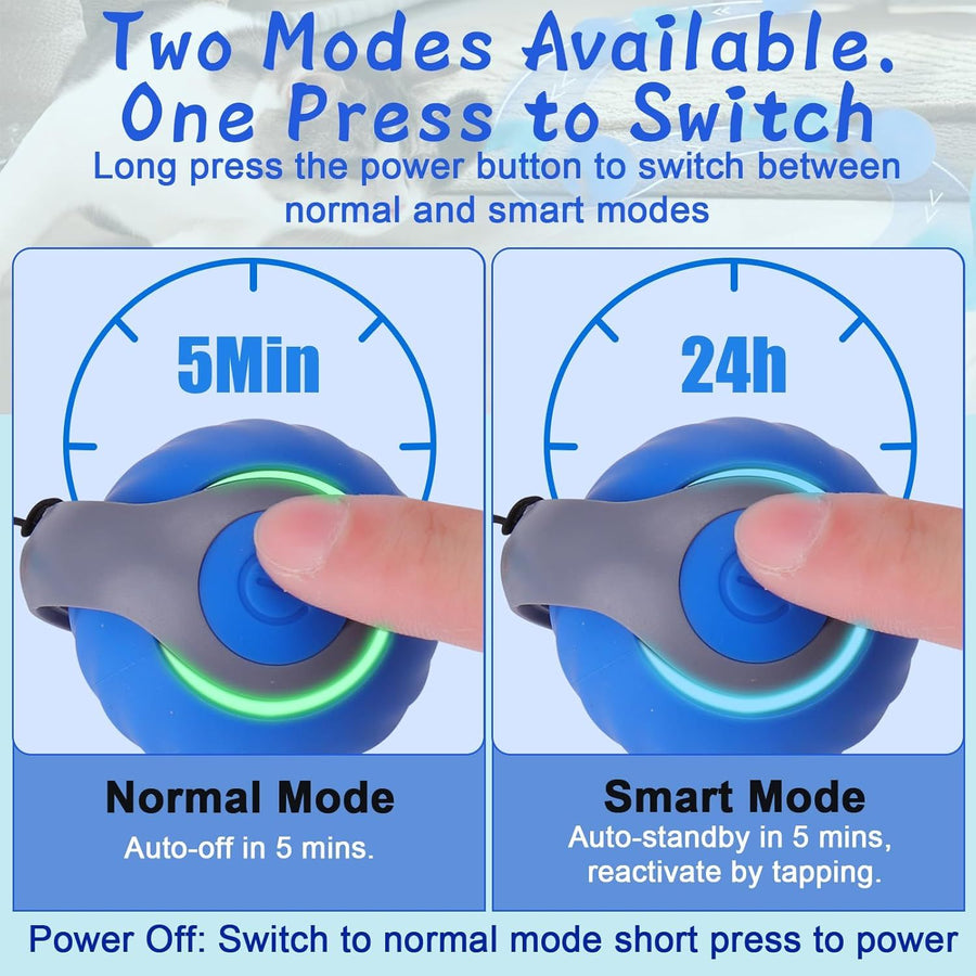 Automatic Interactive Cat Ball Toy – 3 Tails, 2 Speeds, Rechargeable (Blue) - KAZIPAWS