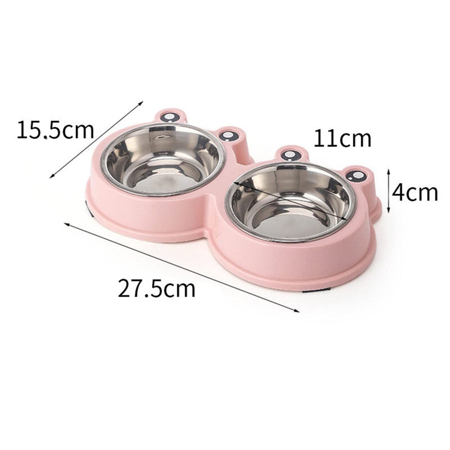 2 Pcs Stainless Steel Bowls Double Food Water Bowls - KAZIPAWS