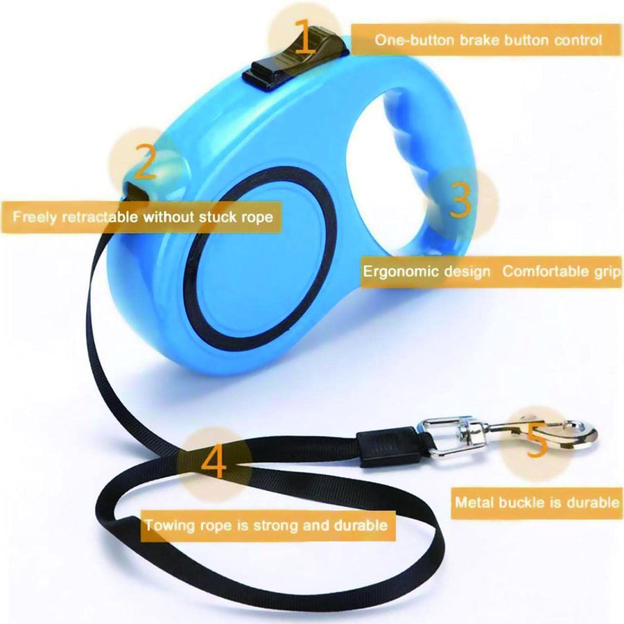 Pet Leash for Pet,12 FT Pet Walking Leash with Anti-Slip Handle,Strong Nylon Tape,Tangle-Free,One-Handed One Button Lock & Release - KAZIPAWS
