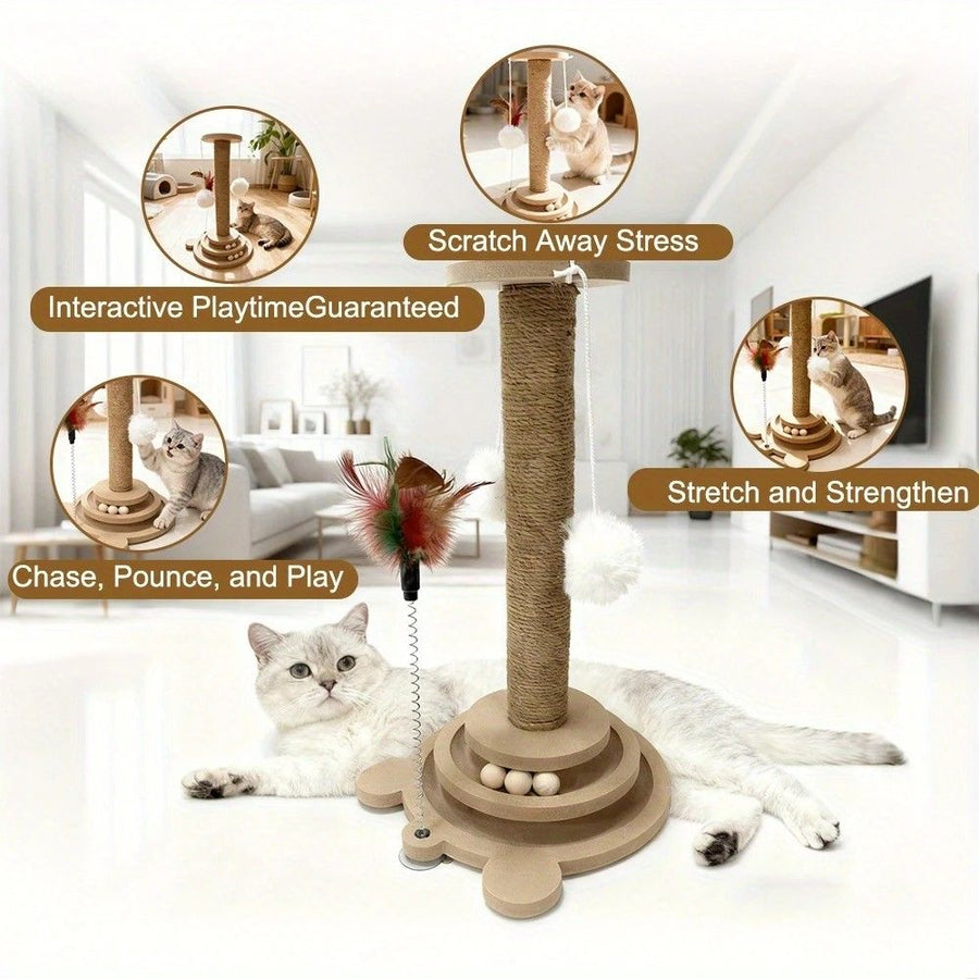 Bestselling Interactive Cat Scratching Post Sisal - KAZIPAWS