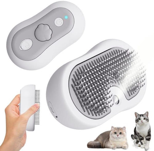 3 in 1 Steam Cat Brush USB Rechargeable Steaming Grooming