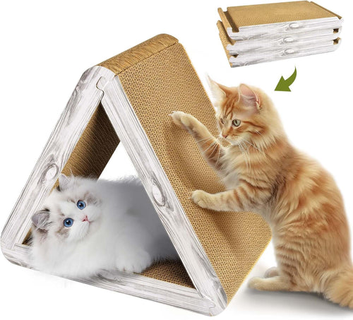 Foldable Triangle Cat Scratcher 6 Usable Sides