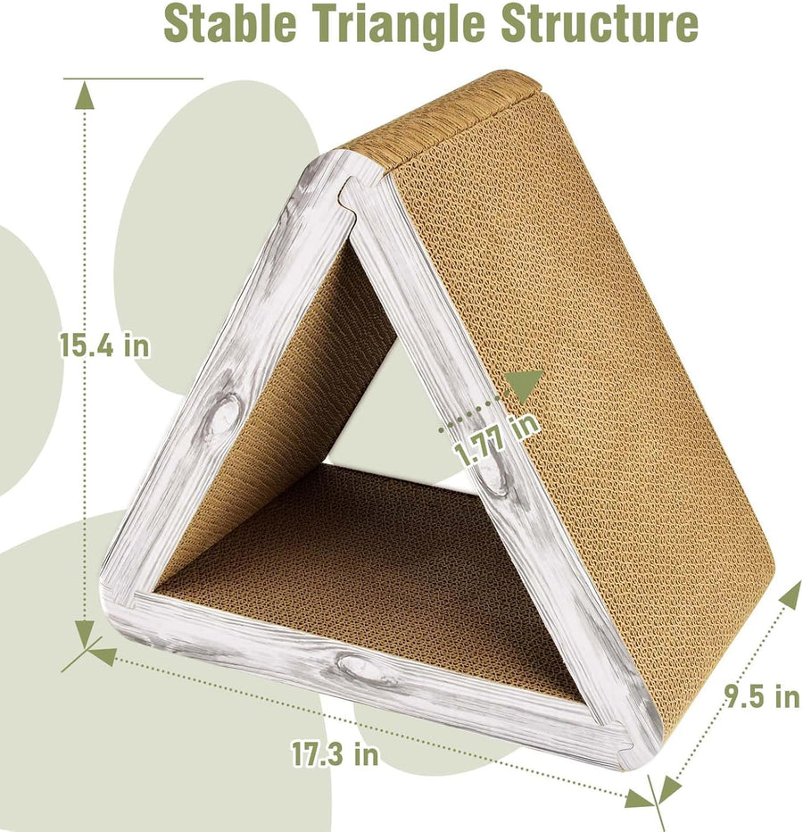 Foldable Triangle Cat Scratcher 6 Usable Sides - KAZIPAWS