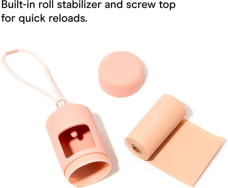 Dog Poop Bag Holder and Dispenser with Leash Attachment Leak - KAZIPAWS
