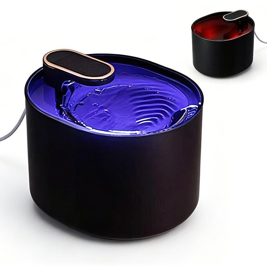 Pet Water Fountain Cat Dog Automatic Electric Drinking Dispenser with Red Light Indicator Black - KAZIPAWS