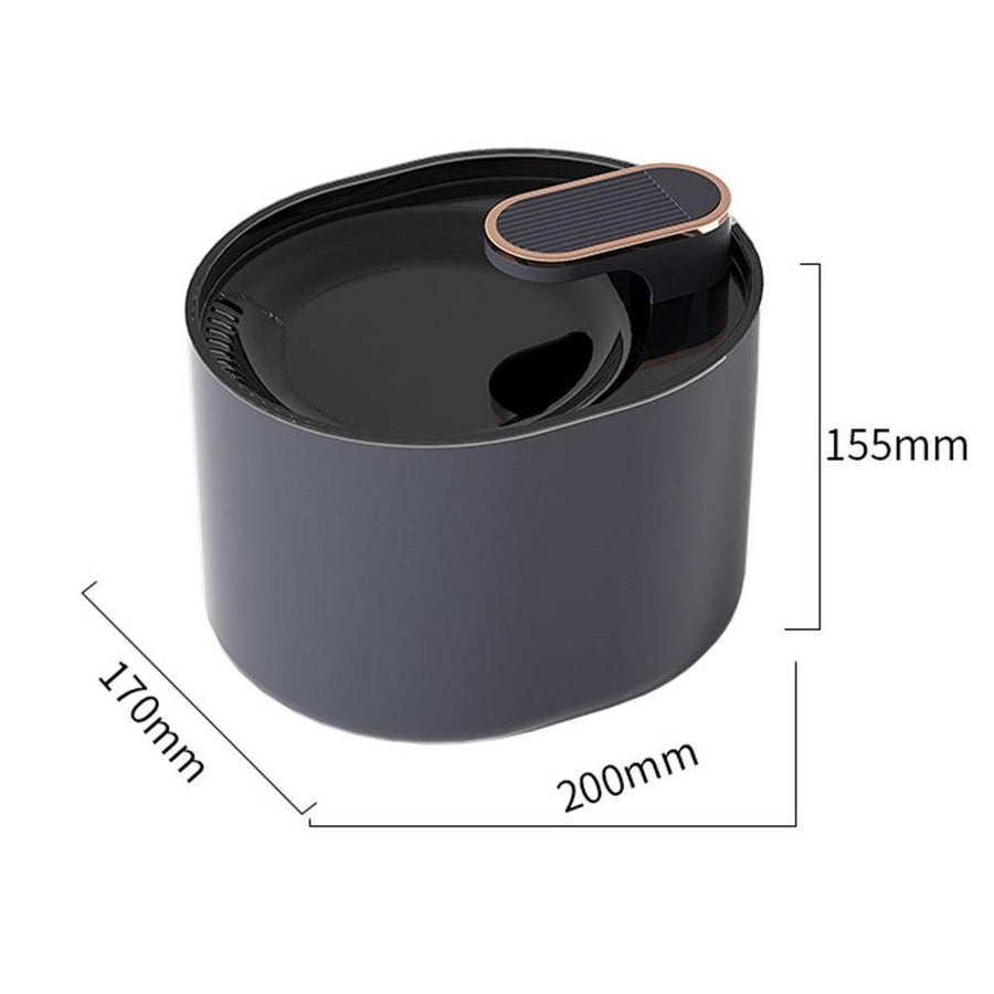 Pet Water Fountain Cat Dog Automatic Electric Drinking Dispenser with Red Light Indicator Black - KAZIPAWS