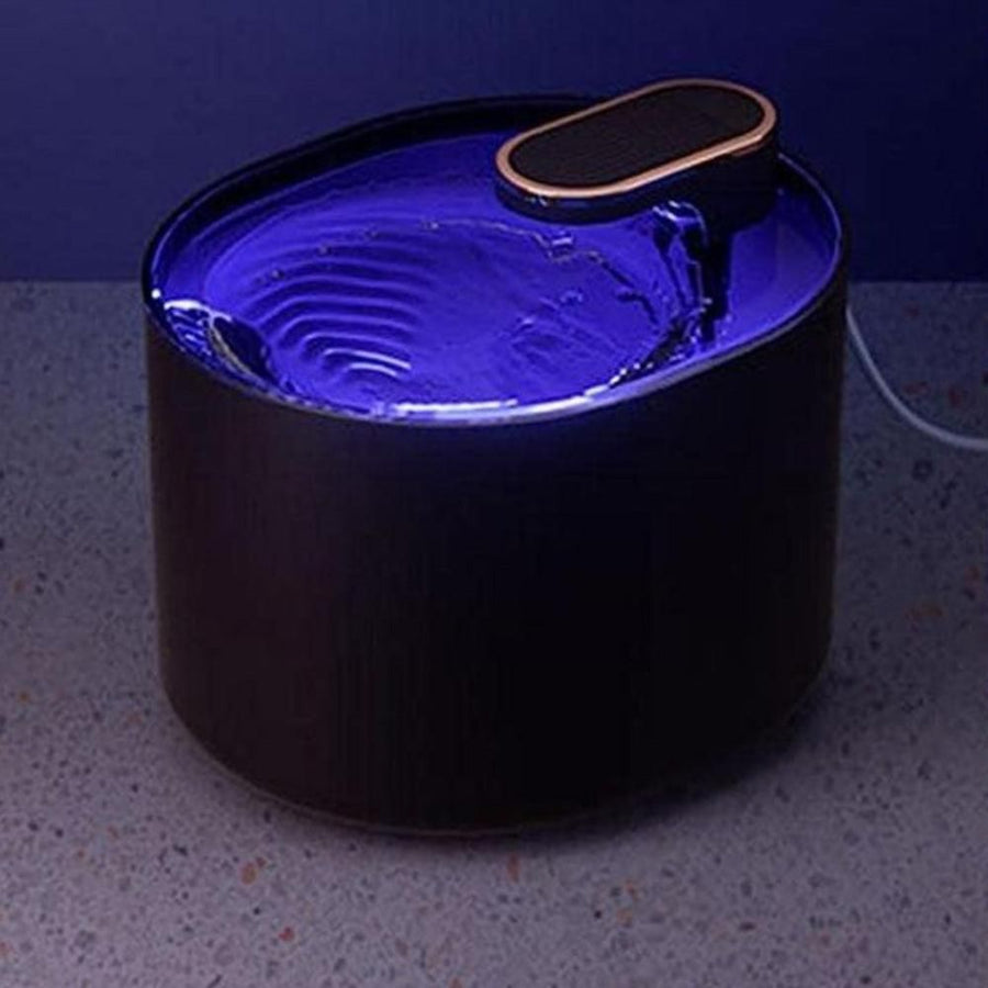 Pet Water Fountain Cat Dog Automatic Electric Drinking Dispenser with Red Light Indicator Black - KAZIPAWS