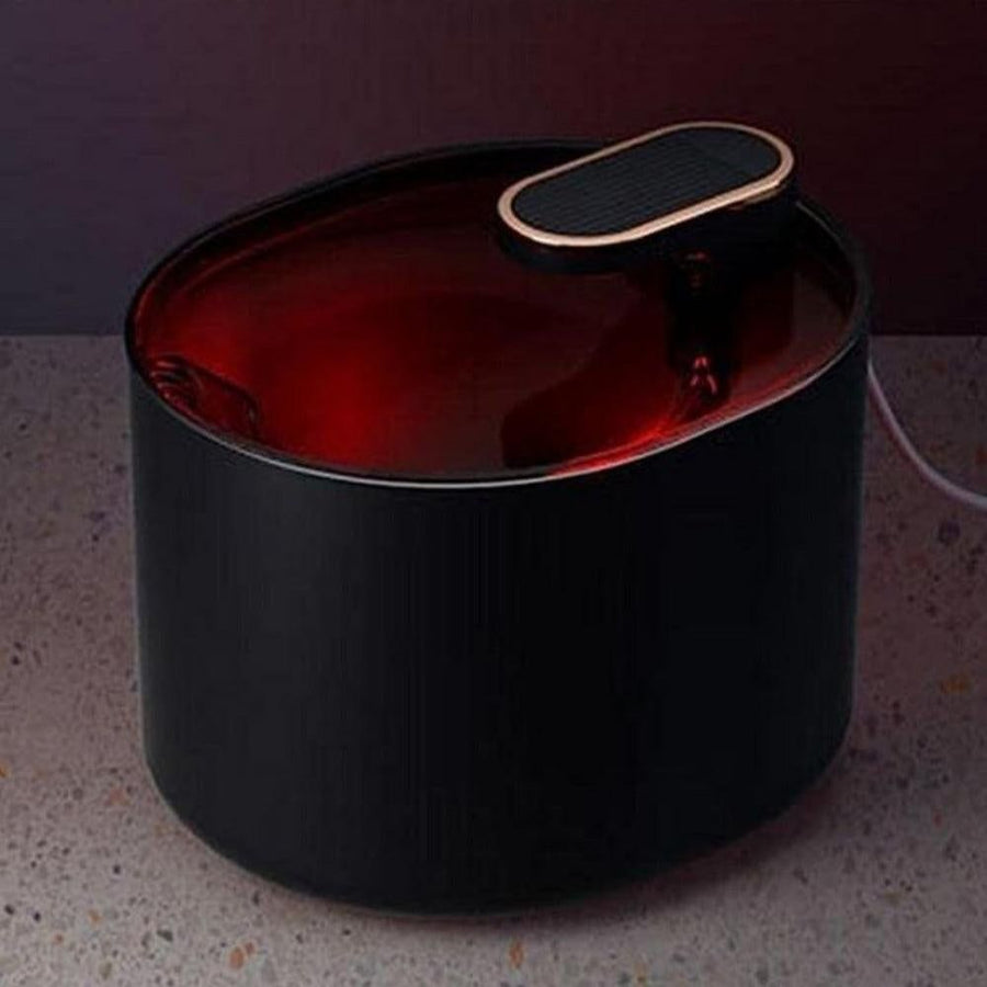 Pet Water Fountain Cat Dog Automatic Electric Drinking Dispenser with Red Light Indicator Black - KAZIPAWS