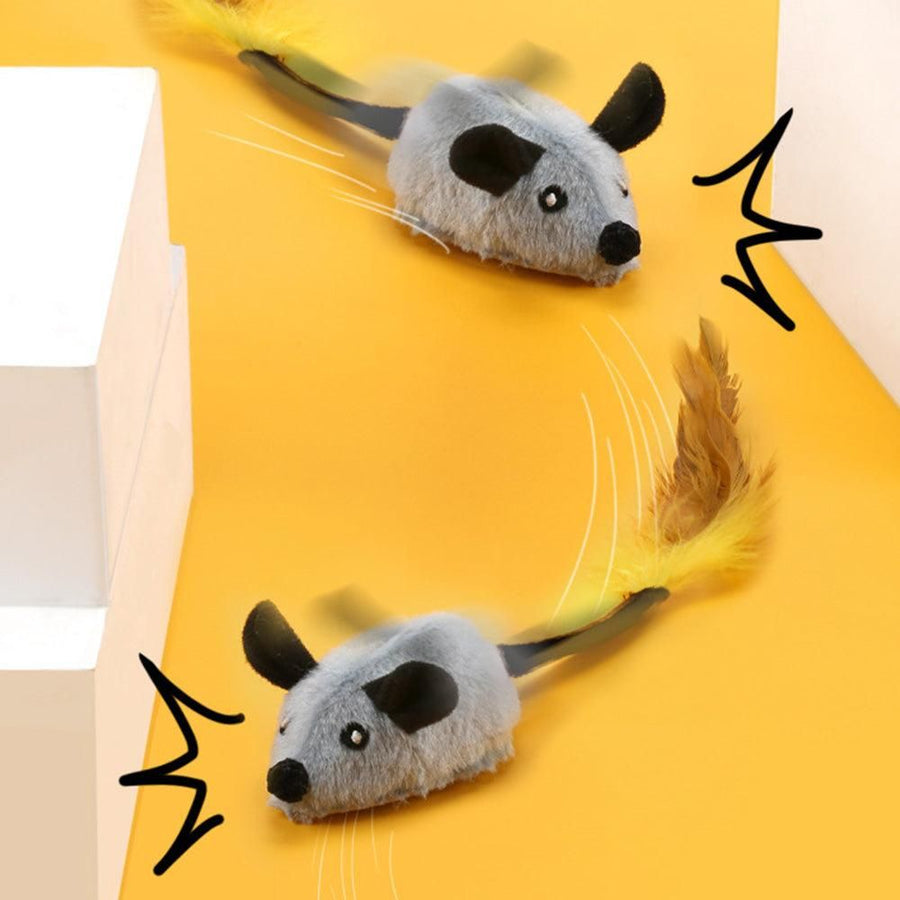 Squeaky Escaping Mouse Toy Light Up Auto Moving - KAZIPAWS