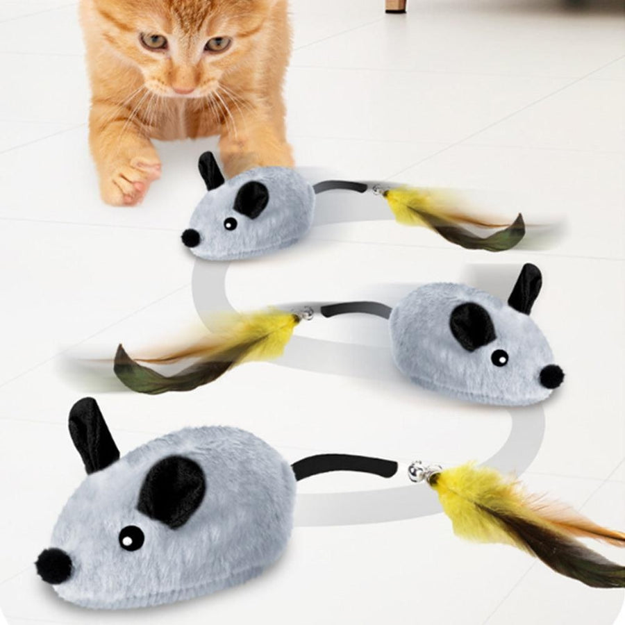 Squeaky Escaping Mouse Toy Light Up Auto Moving - KAZIPAWS