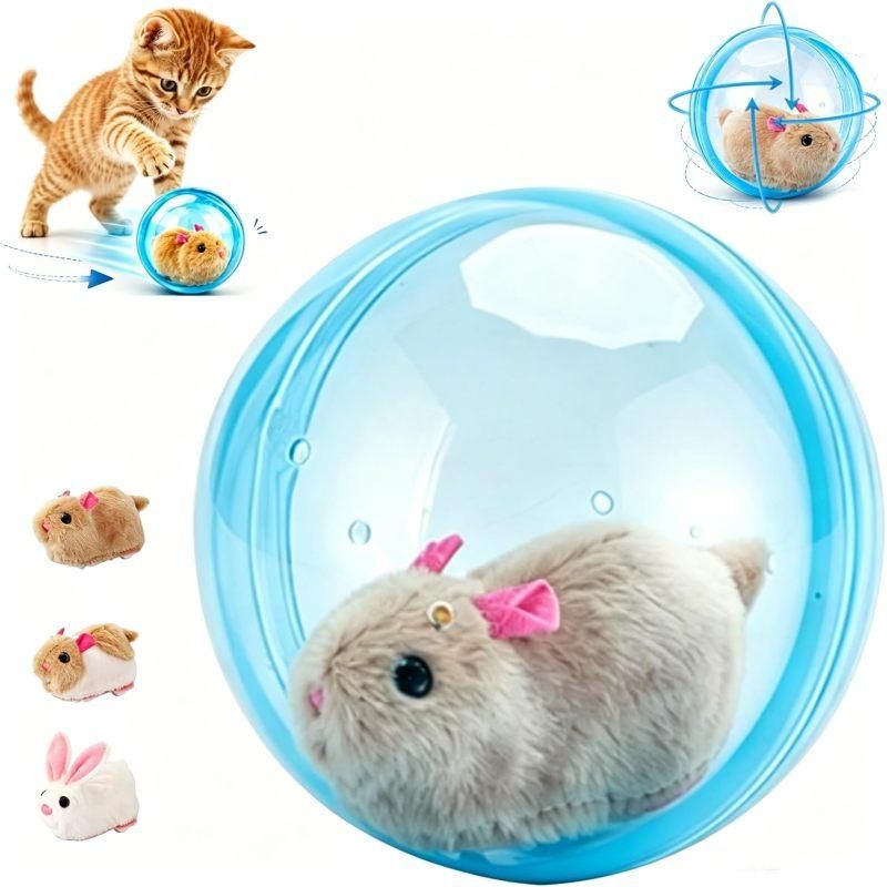 Electric Rolling Simulation Plush Toy for Cat Hamster - KAZIPAWS